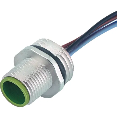 Đầu nối lắp vách M12 male A-code 4 chân có sẵn 0.2m dây - header