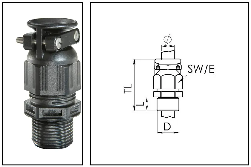 Cable gland chống cháy nổ Ex e nhựa M25 10100849 - body