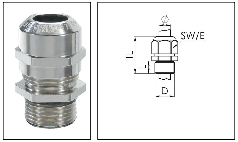 Cable gland chống cháy nổ M20 kèm MFD 2 lỗ 10110797 - body