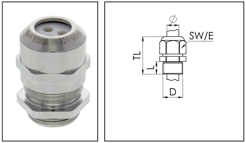 Cable gland chống cháy nổ M25 kèm MFD 3 lỗ 10110411 - body