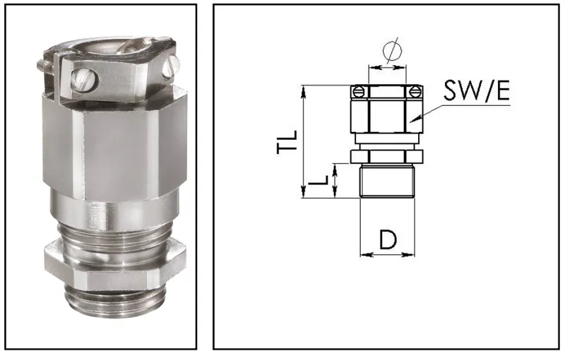 Cable gland chống cháy nổ có strain relief M32 10063074 - body