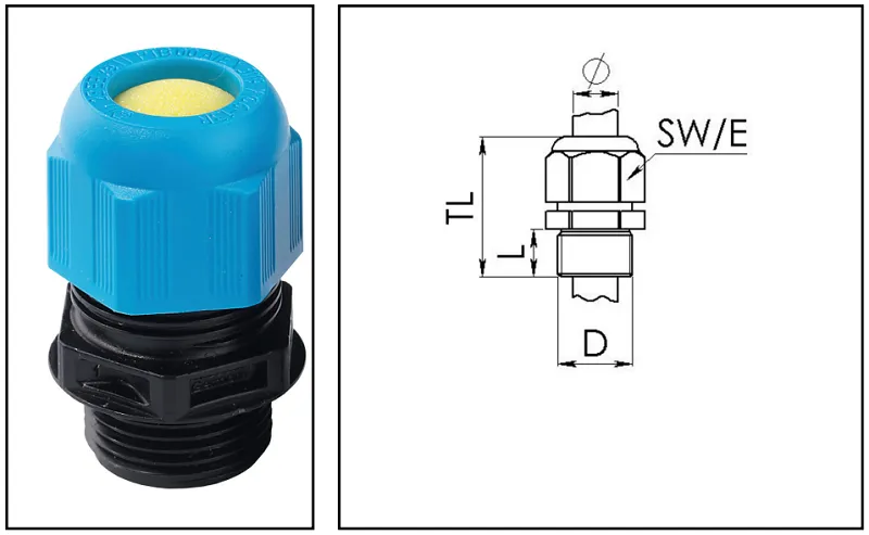 Cable gland nhựa chống cháy nổ Ex i M12 10103371 - body