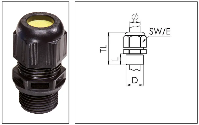 Cable gland nhựa chống cháy nổ M50 10103451 - body