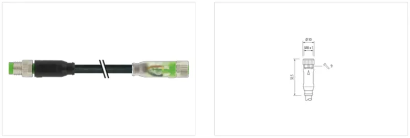 Cáp 2 đầu nối M8 7000-88002-6300100 - detail1
