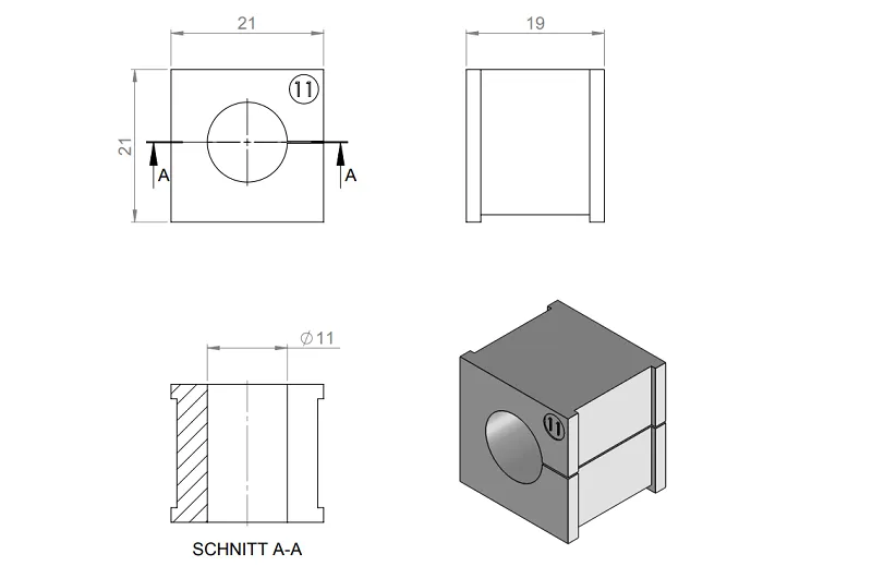 Đệm cáp 11-12mm KT11 41211 - detail