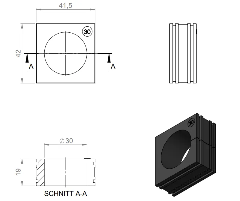 Đệm cáp 30-31mm KT30 41330 - detail