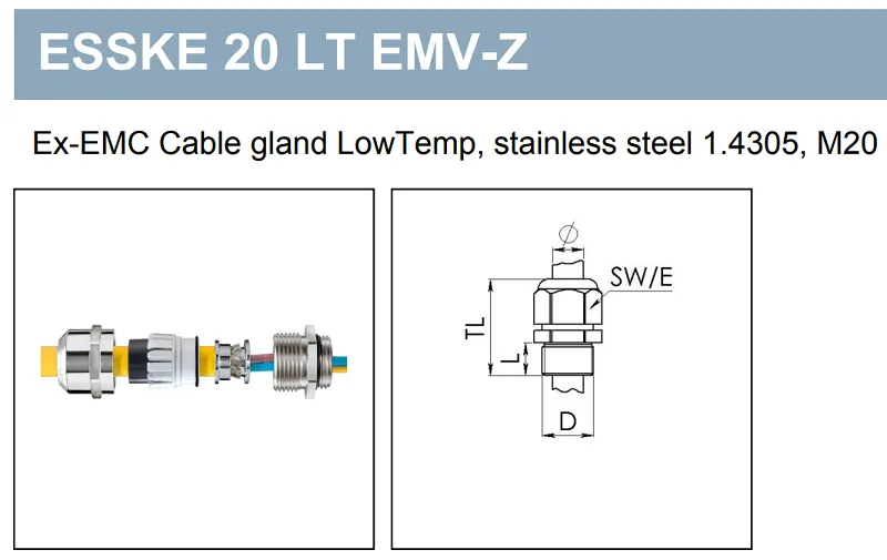 Cable gland chống cháy nổ EMC LowTemp M20 10065980 - detail
