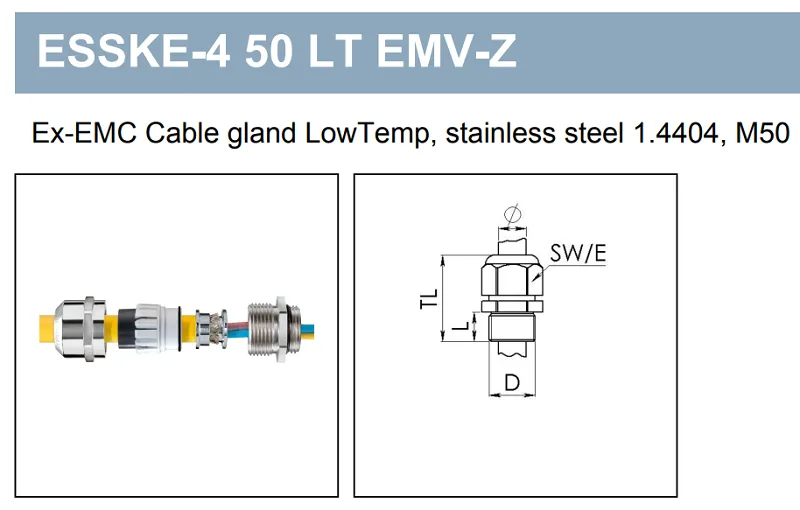 Cable gland chống cháy nổ EMC LowTemp M50 10065364 - detail