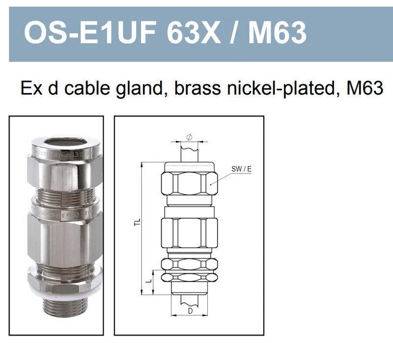 Cable gland chống cháy nổ Ex d M63 50107586 - detail