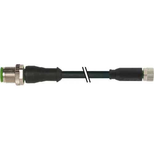 Cáp 2 đầu nối M12 male 0° / M8 female 0° A-code 7000-40581-6310200 - header