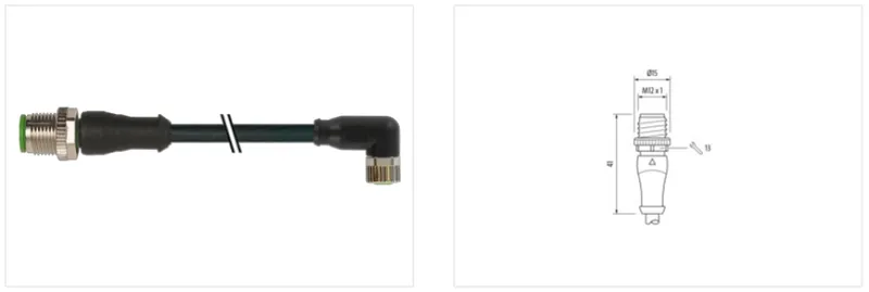 Cáp 2 đầu nối M12 male 0° / M8 female 90° A-code dài 7m - detail1