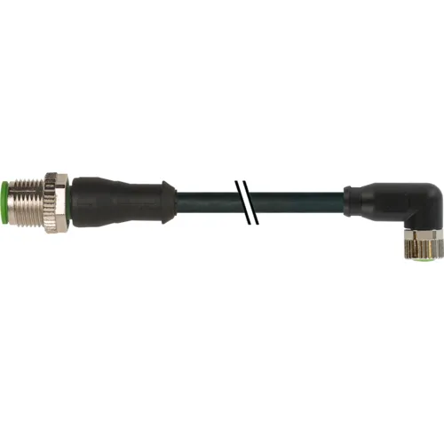 Cáp 2 đầu nối M12 male 0° / M8 female 90° A-code dài 7m - header