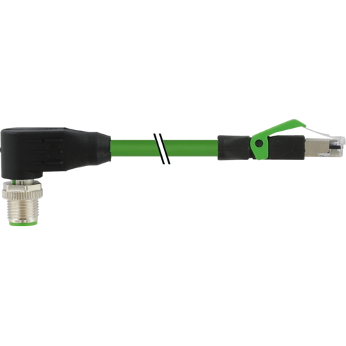 Cáp có đầu nối M12 male 90° D-code - RJ45 0° có shield - header