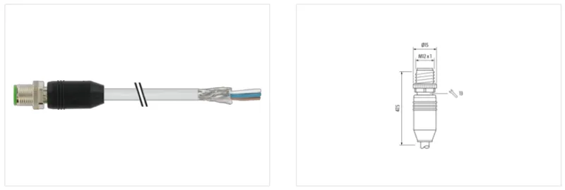 Cáp shielded có đầu nối M12 male 0° A-code 7000-13081-3311000 - detail1